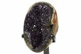Sparkling Amethyst Geode With Metal Stand - Uruguay #342499-3